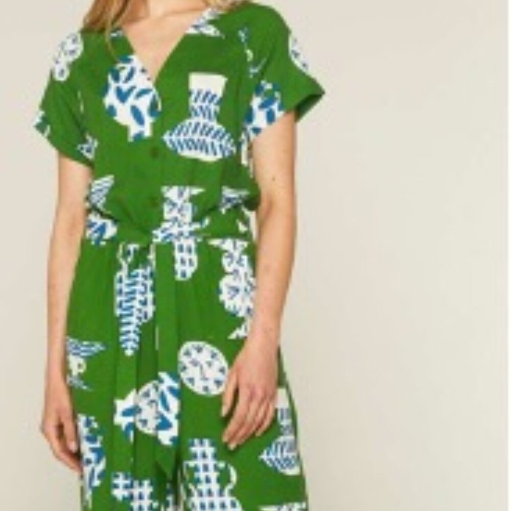 Compania Fantastica Green Print Jumpsuit Size Medium